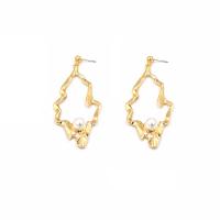 Zinc Alloy Drop Earring with Plastic Pearl plated Korean style & for woman & hollow Sold By Pair