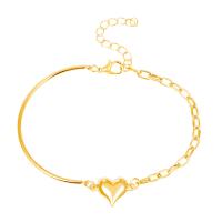 alliage de zinc bracelet, avec 1.96inch chaînes de rallonge, coeur, Placage, bijoux de mode & pour femme, plus de couleurs à choisir, Longueur:Environ 5.7 pouce, Vendu par PC
