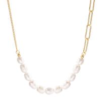 Zinek svetr řetěz náhrdelník, s Plastové Pearl, s 6.3cm extender řetězce, vysoce kvalitní pokovení a nikdy nevyblednou, módní šperky & pro ženy, zlatý, nikl, olovo a kadmium zdarma, Délka Cca 71.2 cm, Prodáno By PC