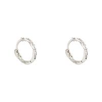 Brass Huggie Hoop Earring, high quality plated, fashion jewelry & for woman, silver color, nickel, lead & cadmium free, 13x14mm, Sold By Pair