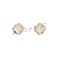 Zinc Alloy Stud Earring with Cats Eye real gold plated fashion jewelry & for woman & with rhinestone golden nickel lead & cadmium free Sold By Pair