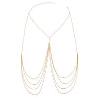 Body Chain Jewelry Zinc Alloy with Plastic Pearl gold color plated fashion jewelry & for woman two different colored Sold By PC