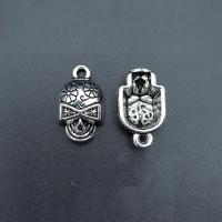 Tibetan Style Skull Pendants, antique silver color plated, vintage & DIY, nickel, lead & cadmium free, 20x15mm, Approx 100PCs/Bag, Sold By Bag