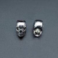 Tibetan Style Spacer Beads, Skull, antique silver color plated, vintage & DIY, nickel, lead & cadmium free, 12x8mm, Approx 100PCs/Bag, Sold By Bag