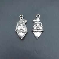 Tibetan Style Christmas Pendants, Santa Claus, antique silver color plated, vintage & DIY, nickel, lead & cadmium free, 27x13mm, Approx 100PCs/Bag, Sold By Bag