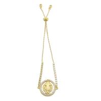 Brass Necklace, gold color plated, fashion jewelry & micro pave cubic zirconia & for woman, nickel, lead & cadmium free, 125*22*0.3mm, Length:Approx 12.5 Inch, Sold By PC