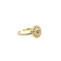 Ring Finger mosiądz, Platerowane w kolorze złota, biżuteria moda & dla kobiety & z kamieniem, bez zawartości niklu, ołowiu i kadmu, 22*21*0.4mm, sprzedane przez PC