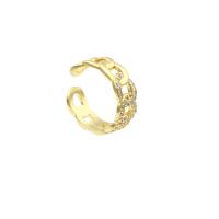 Ring Finger mosiądz, Platerowane w kolorze złota, biżuteria moda & dla kobiety & z kamieniem, bez zawartości niklu, ołowiu i kadmu, 21*21*0.2mm, sprzedane przez PC