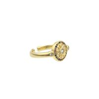 Brass Finger Ring, gold color plated, fashion jewelry & for woman & with rhinestone, nickel, lead & cadmium free, 21*21*0.3mm, Sold By PC