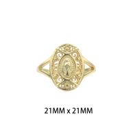 Ring Finger mosiądz, Platerowane w kolorze złota, biżuteria moda & dla kobiety, bez zawartości niklu, ołowiu i kadmu, 21*21*0.2mm, sprzedane przez PC