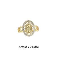 Prás Finger Ring, dath an óir plated, jewelry faisin & do bhean & le rhinestone, nicil, luaidhe & caidmiam saor in aisce, 22*21*0.2mm, Díolta De réir PC