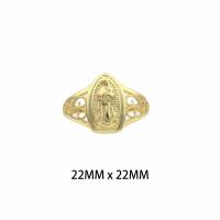 Ring Finger mosiądz, Platerowane w kolorze złota, biżuteria moda & dla kobiety, dostępnych więcej kolorów, bez zawartości niklu, ołowiu i kadmu, 22*22*0.3mm, sprzedane przez PC