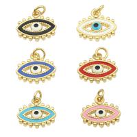 Evil Eye Pendants Brass gold color plated DIY & for woman & enamel nickel lead & cadmium free Approx 0.3mm Sold By PC