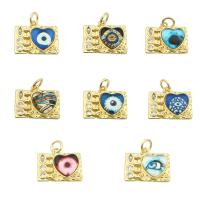 Evil Eye Pendants Brass gold color plated DIY & for woman & with rhinestone nickel lead & cadmium free Approx 0.4mm Sold By PC