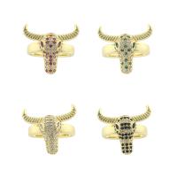 Brass Finger Ring, gold color plated, fashion jewelry & for woman & with rhinestone, more colors for choice, nickel, lead & cadmium free, 25x21x0.6mm, Sold By PC
