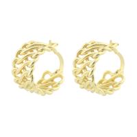 Brass Hoop Earring, gold color plated, fashion jewelry & for woman, nickel, lead & cadmium free, 20x18x0.2mm, Sold By Pair