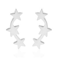 Stainless Steel Stud Earrings 304 Stainless Steel Star Vacuum Ion Plating fashion jewelry & for woman Sold By Pair