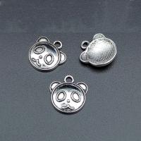 Tibetan Style Animal Pendants, Panda, antique silver color plated, durable & DIY, nickel, lead & cadmium free, 17x16mm, Approx 100PCs/Bag, Sold By Bag