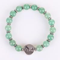 Zinc Alloy Bracelet with Gemstone plated fashion jewelry green nickel lead & cadmium free Length Approx 19 cm Sold By PC