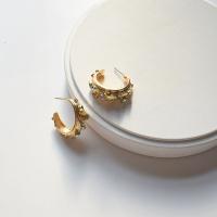 Zinc Alloy Stud Earring gold color plated & for woman & with rhinestone Sold By Pair