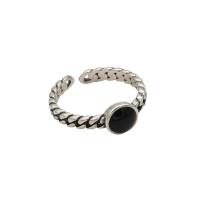 Латунь Манжеты палец кольцо, плакированный цветом под старое серебро, разные стили для выбора & Женский, размер:6-8, продается PC