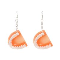 Resin Drop Earring with Zinc Alloy Tooth fashion jewelry & for woman Sold By Pair