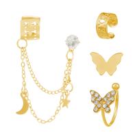 Zinc Alloy Earring Set plated 5 pieces & for woman & with rhinestone & hollow 9-12mm Sold By Set