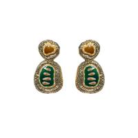 Zinc Alloy Drop Earring gold color plated vintage & for woman & enamel Sold By Pair