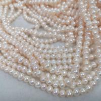 Naturales agua dulce perlas sueltas, Perlas cultivadas de agua dulce, Bricolaje, Blanco, 6mm, Vendido para aproximado 15 Inch Sarta
