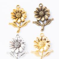 Zinc Alloy Flower Pendants plated DIY nickel lead & cadmium free Sold By PC