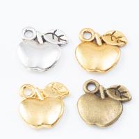 Tibetan Style Fruit Shape Pendants, Apple, plated, DIY, more colors for choice, nickel, lead & cadmium free, 11x11x2mm, Sold By PC