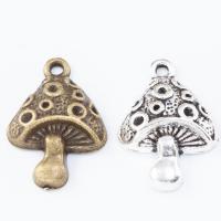 Tibetan Style Pendants, mushroom, plated, DIY, more colors for choice, nickel, lead & cadmium free, 26x18x6mm, Sold By PC