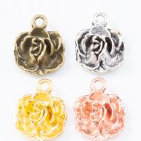 Tibetan Style Flower Pendants, Rose, plated, DIY, more colors for choice, nickel, lead & cadmium free, 17x13x4mm, Sold By PC