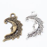 Tibetan Style Moon Pendants, plated, DIY, more colors for choice, nickel, lead & cadmium free, 27x15x3mm, Sold By PC