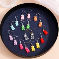 Resin Earring Bear fashion jewelry & for woman Sold By Pair