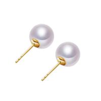 Freshwater Pearl Earrings Round fashion jewelry & for woman 6-7mm Sold By Pair
