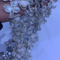 Perles nacres baroques de culture d'eau douce , perle d'eau douce cultivée, DIY, blanc, 12-16mm, Vendu par Environ 14 pouce brin