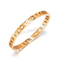 Stainless Steel Bangle, 304 Stainless Steel, Vacuum Ion Plating, fashion jewelry & for woman, golden, 170x4mm, Sold By PC