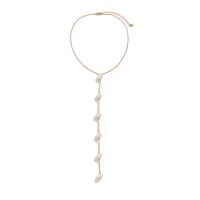 Messing halskettingen, met Plastic Pearl, met 2.7inch extender keten, plated, mode sieraden & voor vrouw, meer kleuren voor de keuze, 200mm, Lengte 15.7 inch, Verkocht door PC