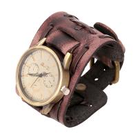 Bangle Watch Cowhide with Glass & Zinc Alloy handmade fashion jewelry & for woman Length 25-26 cm Sold By PC
