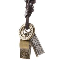 Rindleder Halskette, Kuhhaut, mit Eisen & Zinklegierung, handgemacht, Modeschmuck & für Frau, keine, 30x12mm, Länge 70-73 cm, verkauft von PC