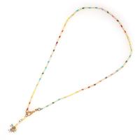 Glasperlen -Halsketten-, Seedbead, Bohemian-Stil & für Frau, gemischte Farben, frei von Nickel, Blei & Kadmium, 6mm, Länge:ca. 44 cm, verkauft von PC