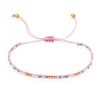 Glass Beads Bracelet, Seedbead, with Knot Cord, Adjustable & Bohemian style & for woman, more colors for choice, nickel, lead & cadmium free, Length:Approx 26 cm, Sold By PC