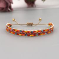 Glass Beads Bracelet Seedbead with Knot Cord & Nylon Adjustable & Bohemian style & for woman nickel lead & cadmium free Length Approx 28 cm Sold By PC
