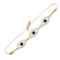 Bracelet de perles de verre, Seedbead, avec Cordon de noeud, Réglable & Style bohème & pour femme, couleurs mélangées, protéger l'environnement, sans nickel, plomb et cadmium, 7mm, Longueur Environ 28 cm, Vendu par PC