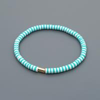 Fashion Bracelet & Bangle Jewelry, Polymer Clay, Flat Round, fashion jewelry & for woman, more colors for choice, Length:Approx 16.5 cm, Sold By PC