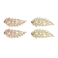 Brass Stud Earring, gold color plated, fashion jewelry & for woman & with rhinestone, more colors for choice, nickel, lead & cadmium free, 33x15x0.3mm, Sold By Pair