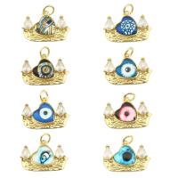 Evil Eye Pendants, Brass, gold color plated, fashion jewelry & different designs for choice & for woman & with rhinestone, nickel, lead & cadmium free, 21x22x0.5mm, Hole:Approx 0.4mm, Sold By PC