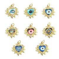 Evil Eye Pendants Brass gold color plated fashion jewelry & for woman & with rhinestone nickel lead & cadmium free Approx 0.4mm Sold By PC