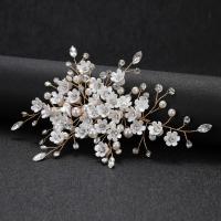 Alligator Hair Clip Zinc Alloy with Plastic Pearl fashion jewelry & for woman & with rhinestone nickel lead & cadmium free Sold By PC